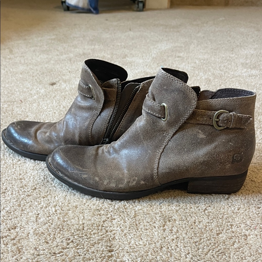 Born Distressed Gray Ankle Booties